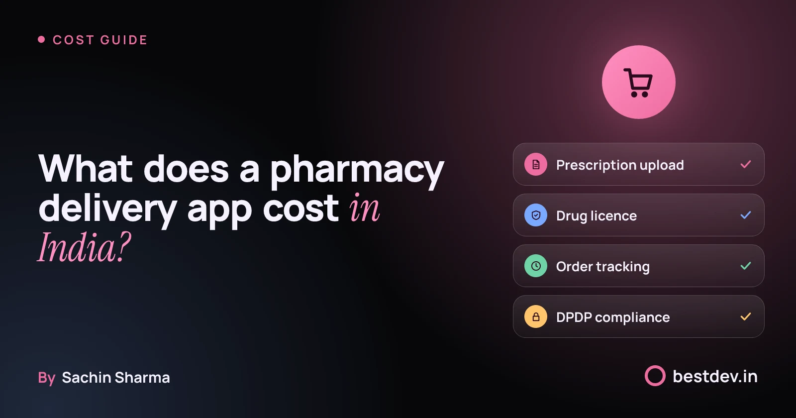 Pharmacy delivery app with key features: prescription, licence, tracking, and data compliance