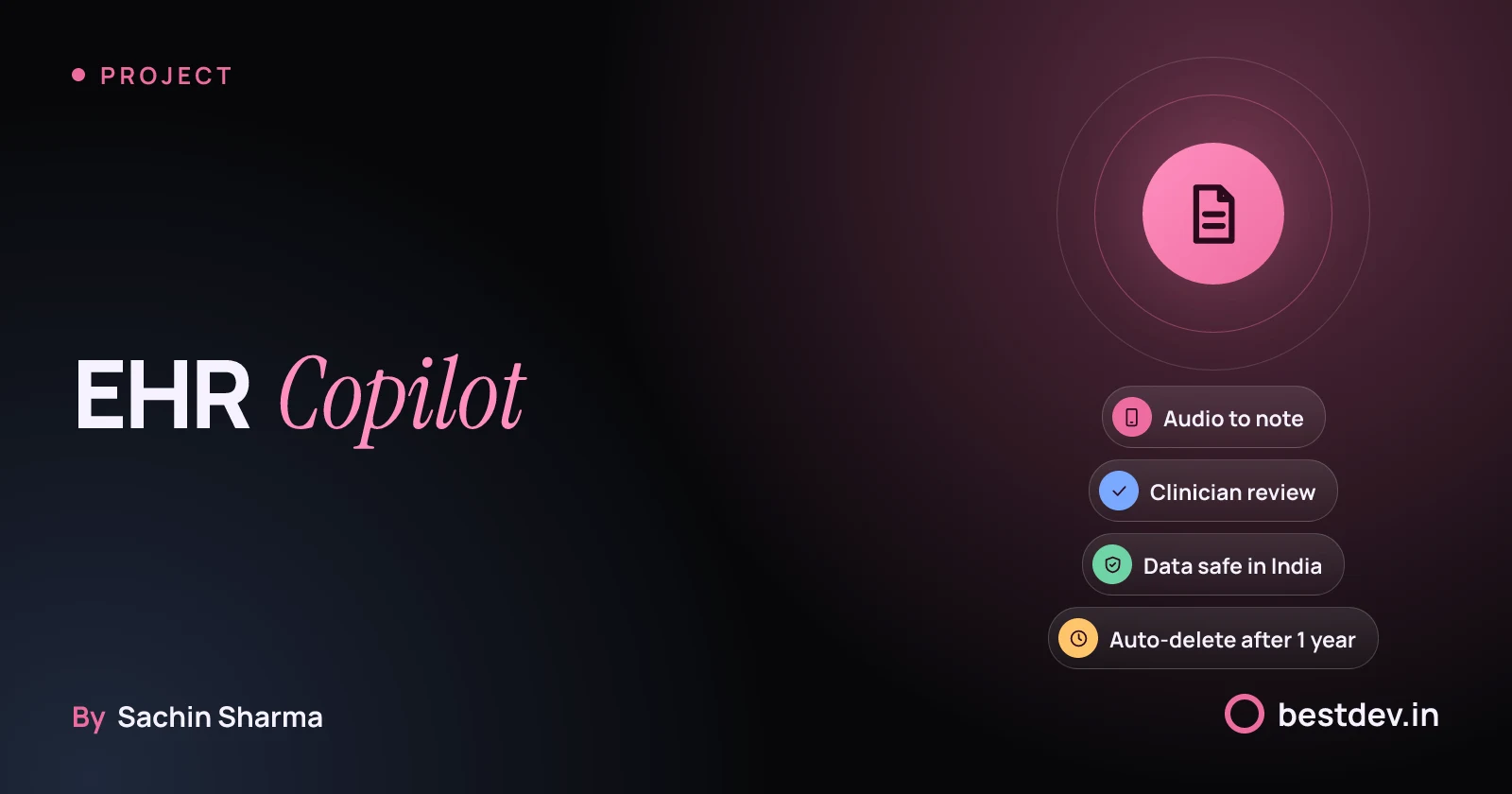 Orbit design: EHR Copilot at center, with data safety, review, and compliance around it