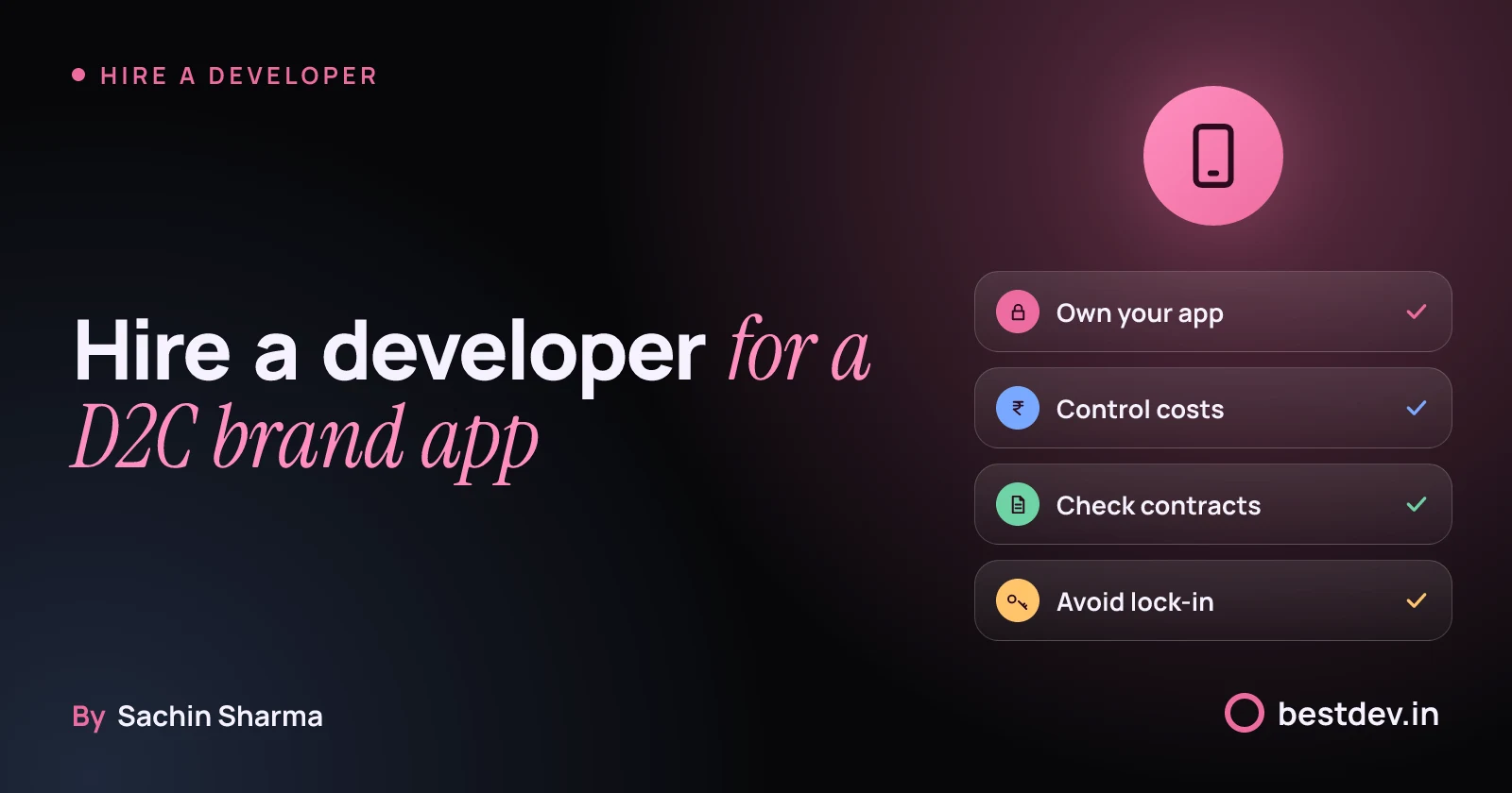 A mobile app with ownership, cost, contract and access controls highlighted