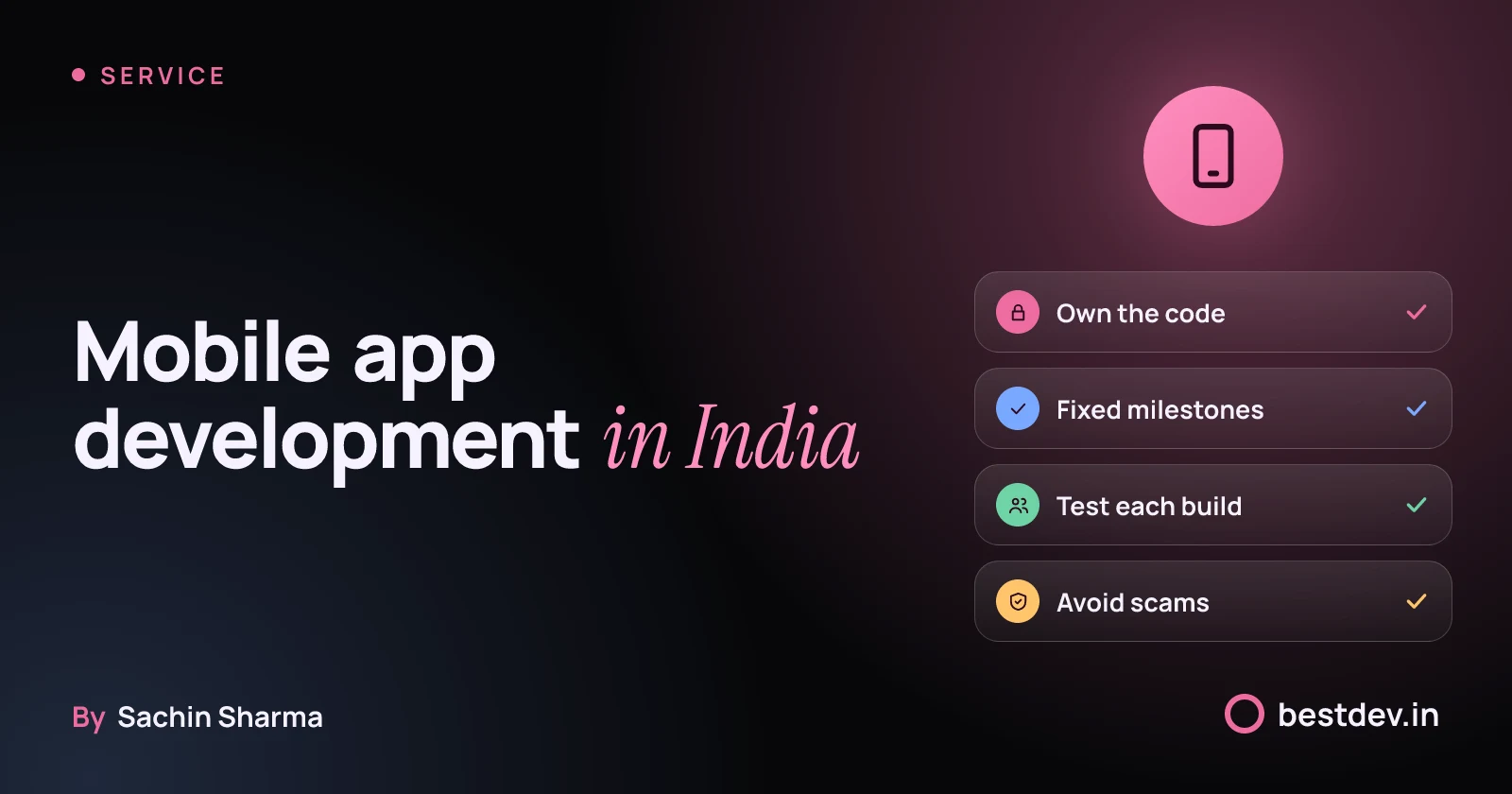 Premium mobile app guide with code ownership, milestones and testing.